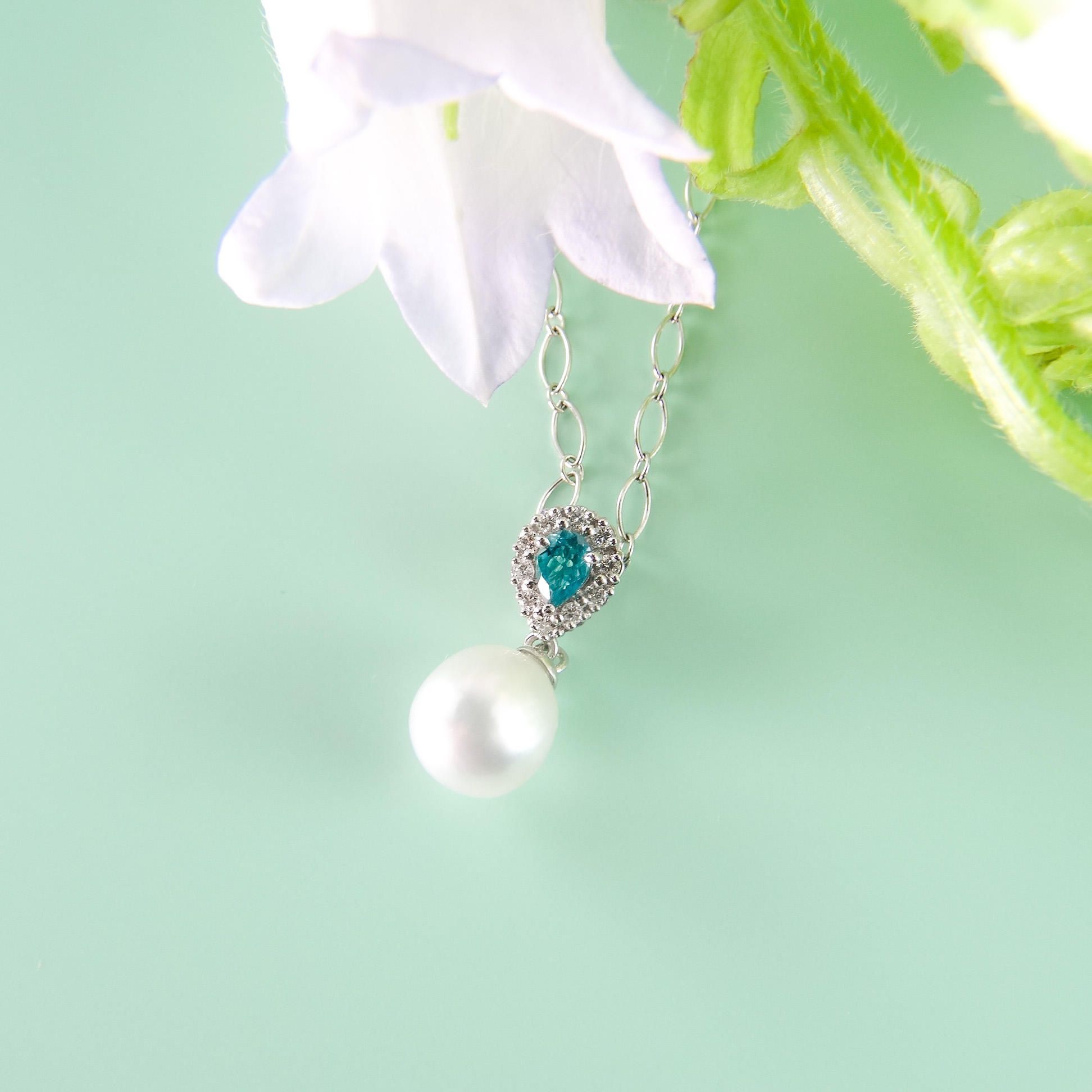 麗しのグランディディエライト＆パールのペンダントトップ